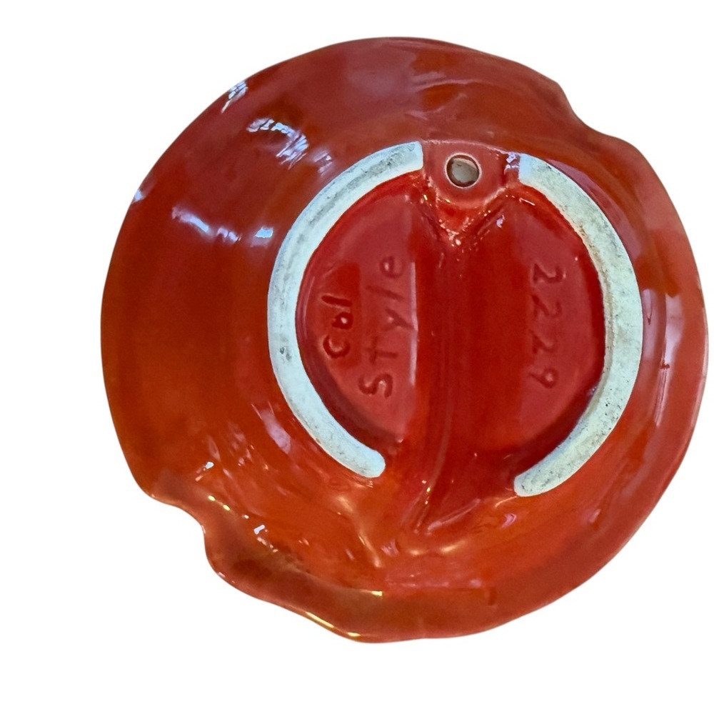 Mid Century Vintage Burnt Orange California Pottery Divided Serving Dish 2229 - Picture 11 of 11